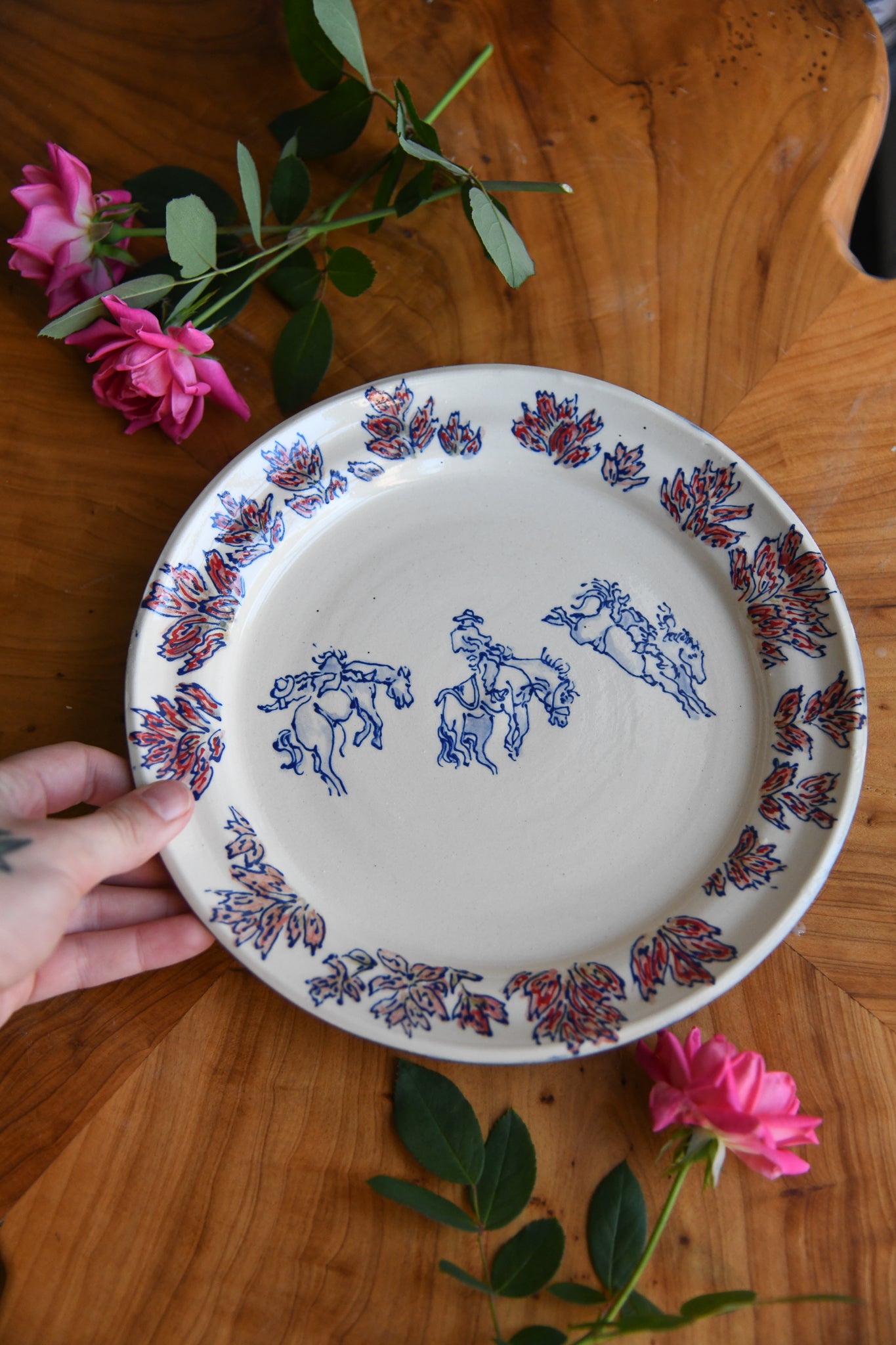Broncs & Wildflowers Plate