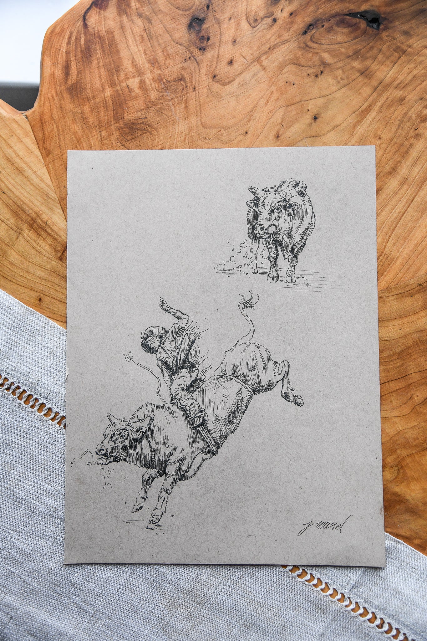 Bull Pen & Ink Original