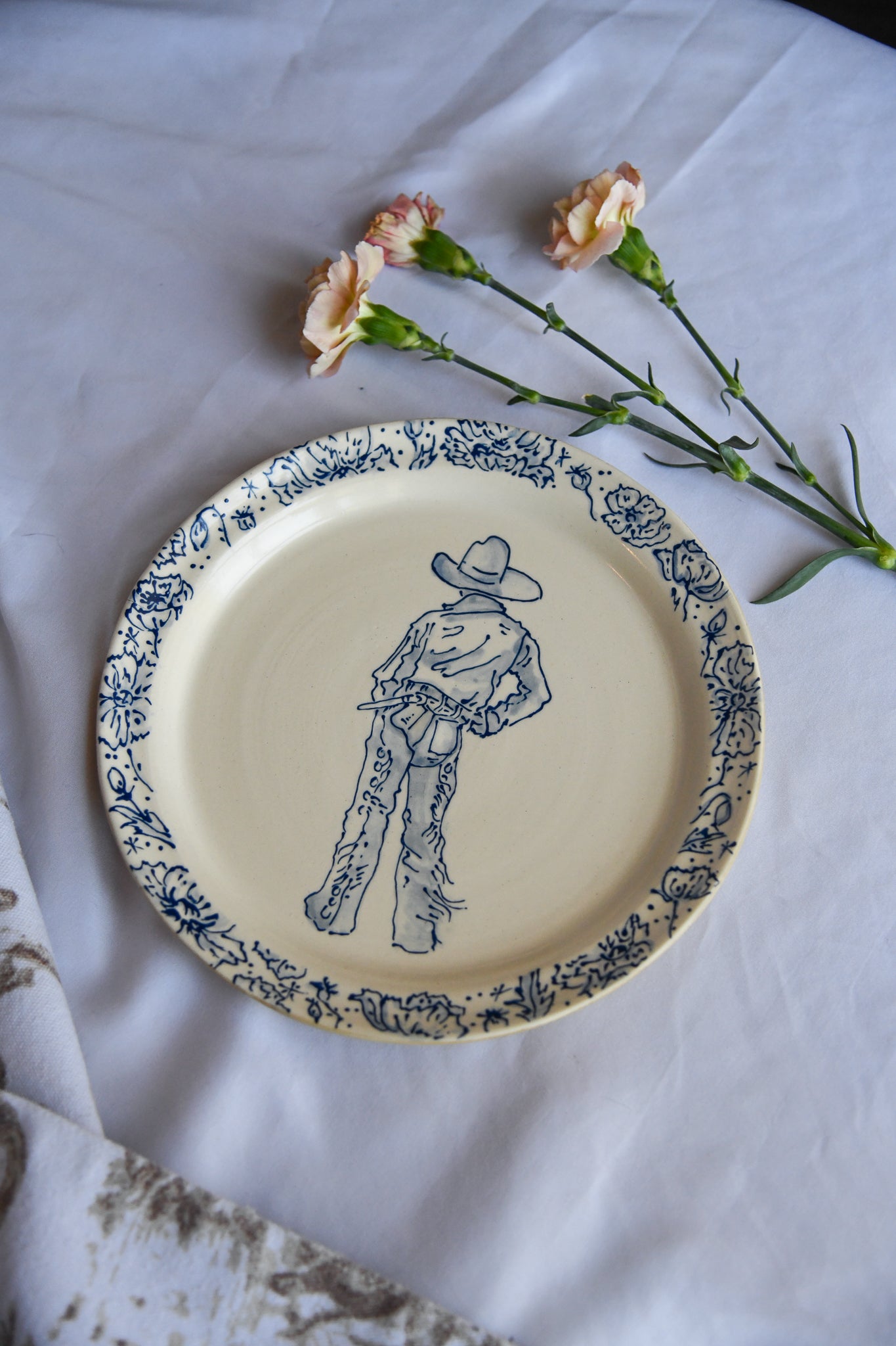 Floral Cowboy Plate