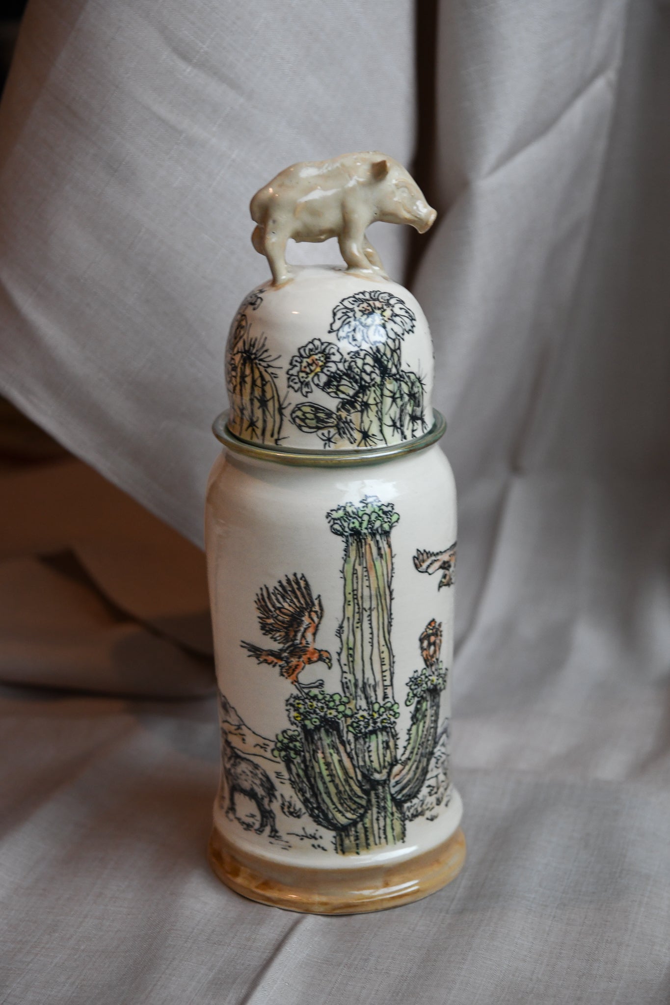 Javelina Lidded Jar