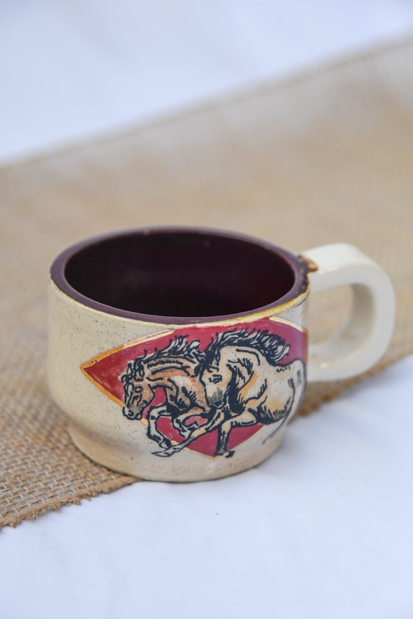 Running Horses Espresso Mug (W/Gold Accent)